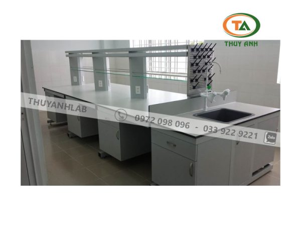  Bàn thí nghiệm trung tâm có kệ và bồn rửa HMRT-CT306-3600 Hankook