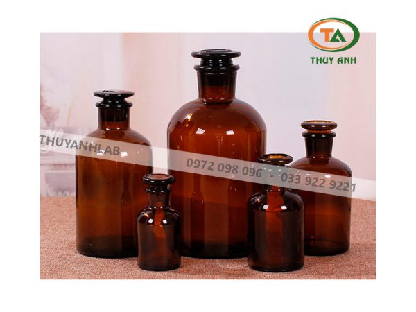 Chai thủy tinh nâu miệng hẹp nút nhám