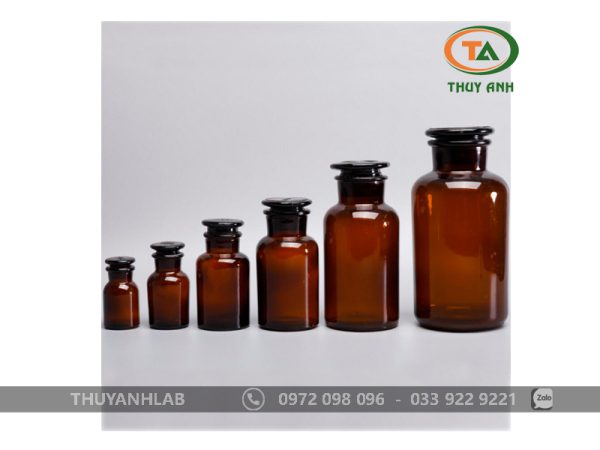 Chai thủy tinh nâu miệng rộng nút nhám
